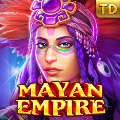 Mayan Empire slot game cover with Mayan pyramid and golden mask theme